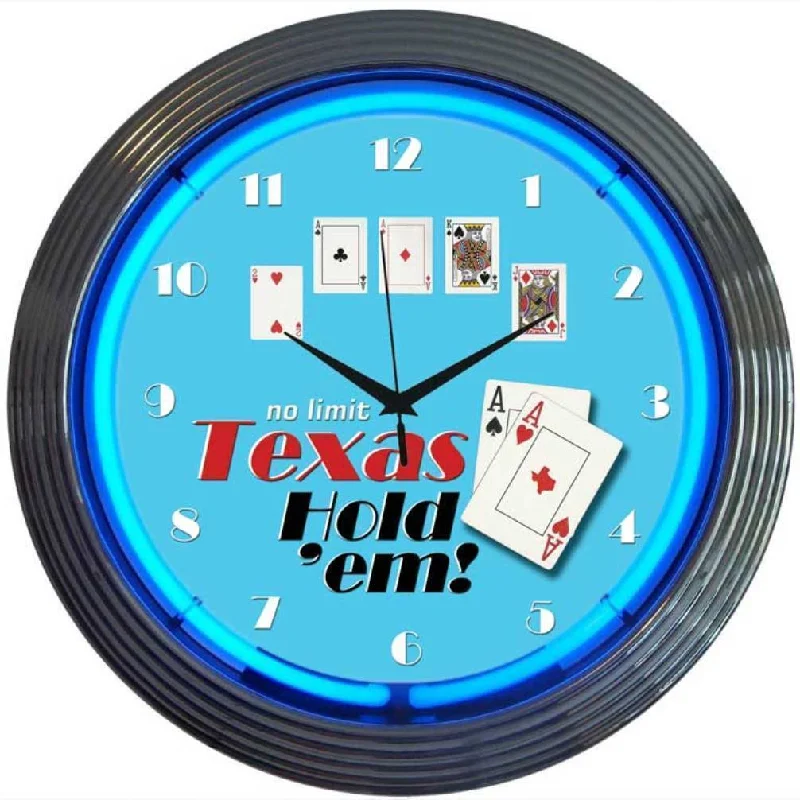 Bold green picture frames-Poker Texas Hold 'em Neon Clock