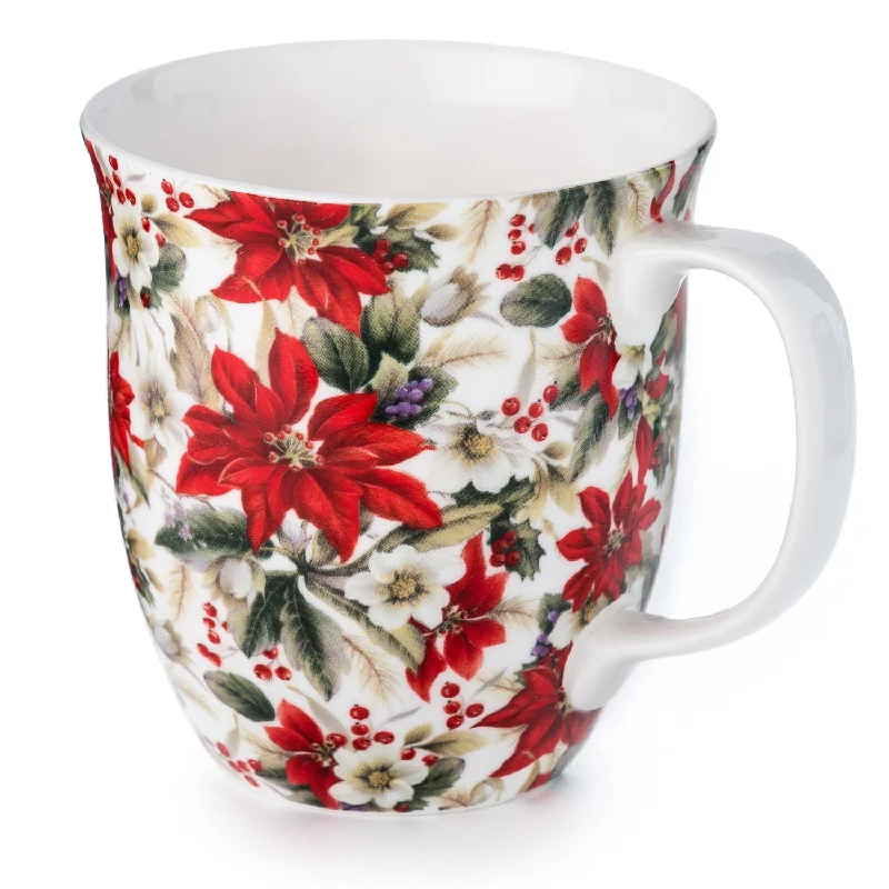 Heat-sensitive color mugs-Chintz Poinsettia Java Mug