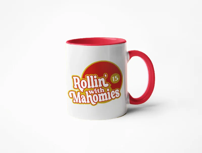 Reusable plastic tumblers with lids-Rollin’ with Mahomies Coffee Mug -  Kansas City - Mahomes