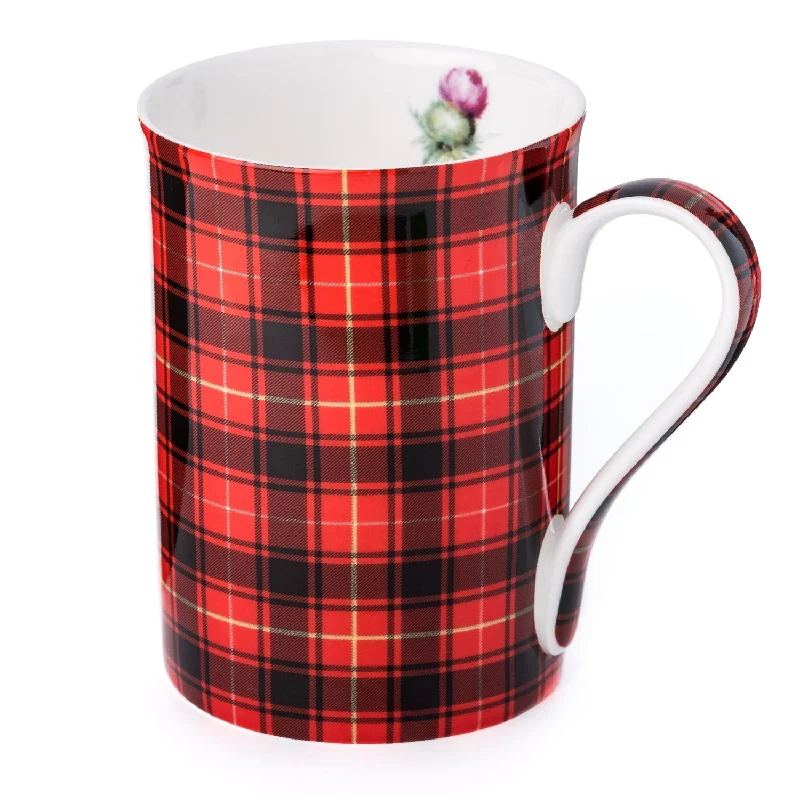 Quirky slogan coffee mugs-Tartan & Thistle Red Classico Mug