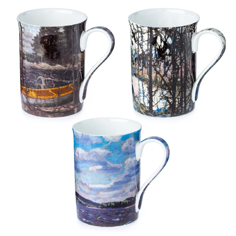 Frosted plastic travel tumblers-Tom Thomson 3 Mug Bundle