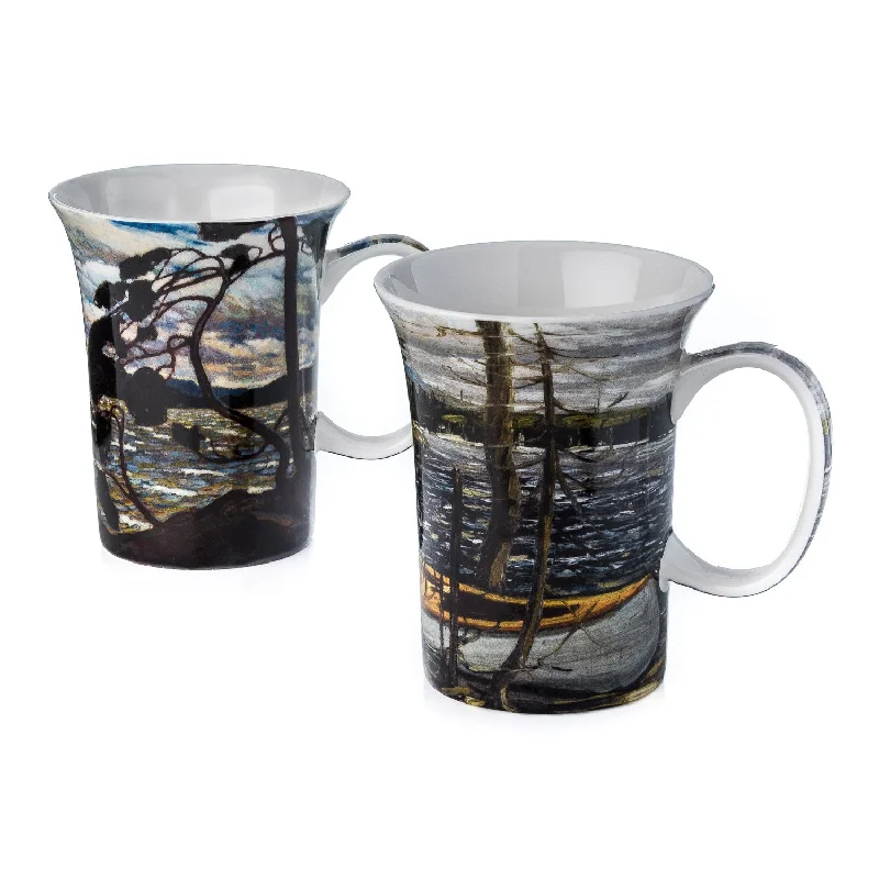 Tiny ceramic tea cups-Thomson The Canoe/West Wind Mug Pair