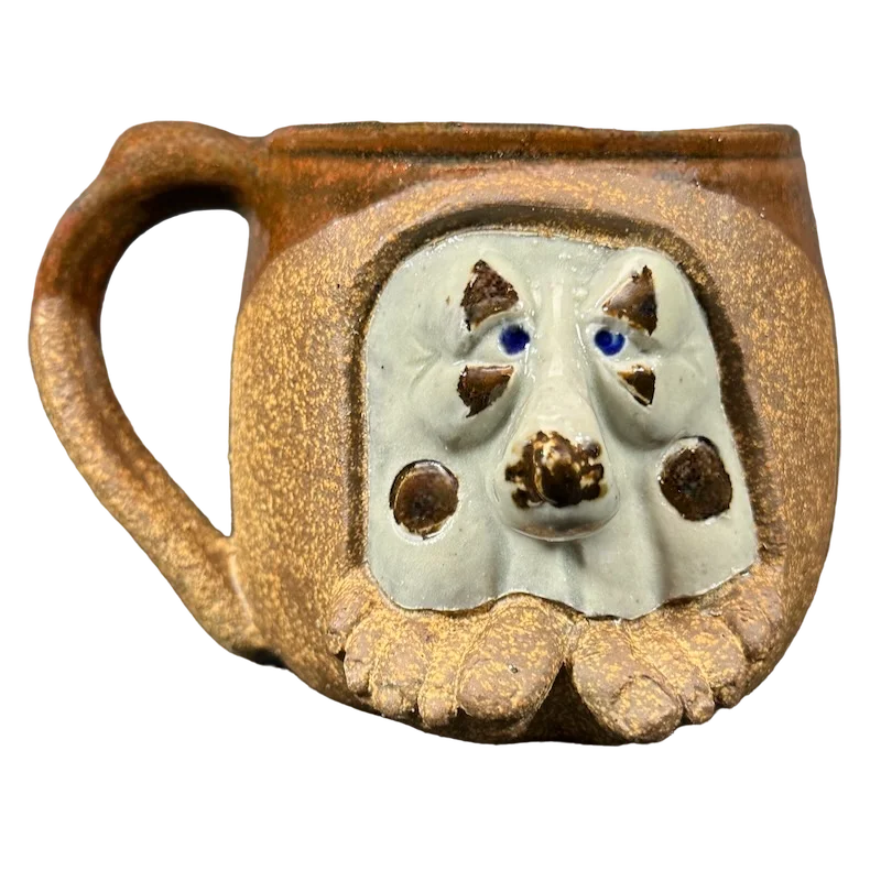 Durable plastic camping cups-Ugly Face Pottery Animal With Snout And Feet Mug