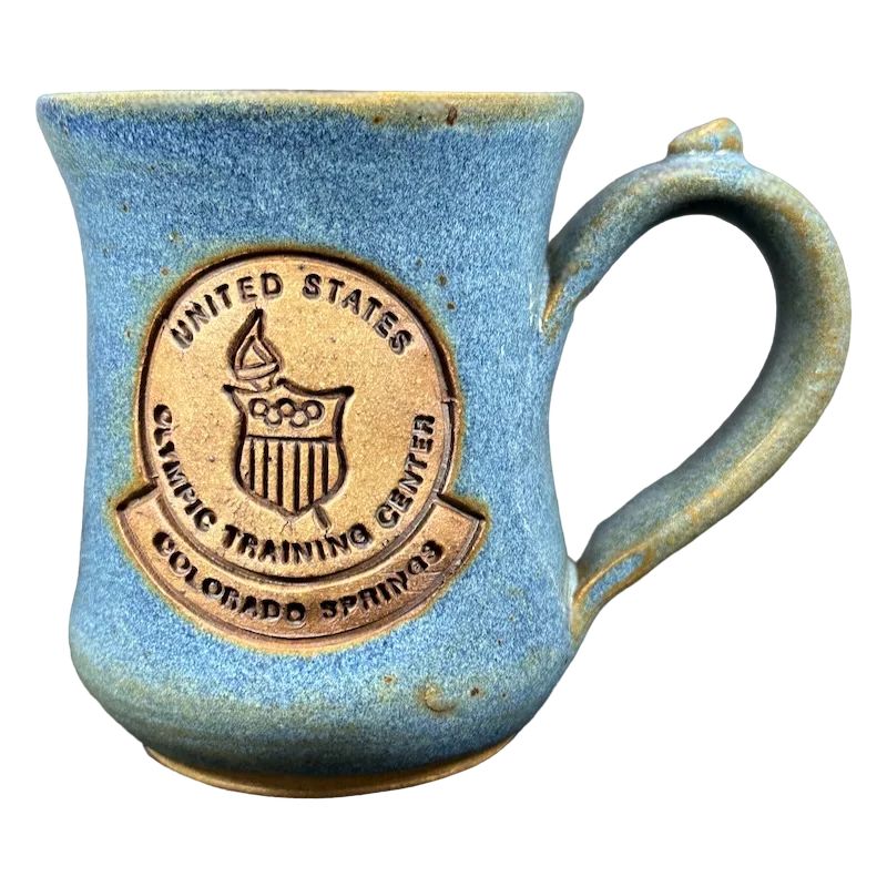 Sleek copper travel cups-United States Olympic Training Center Colorado Springs Signed Pottery Mug Down To Earth Pottery