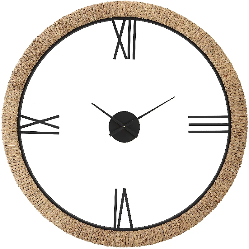 Hand-painted clay planters-Uttermost 06464 Montecito Coastal Modern Wall Clock