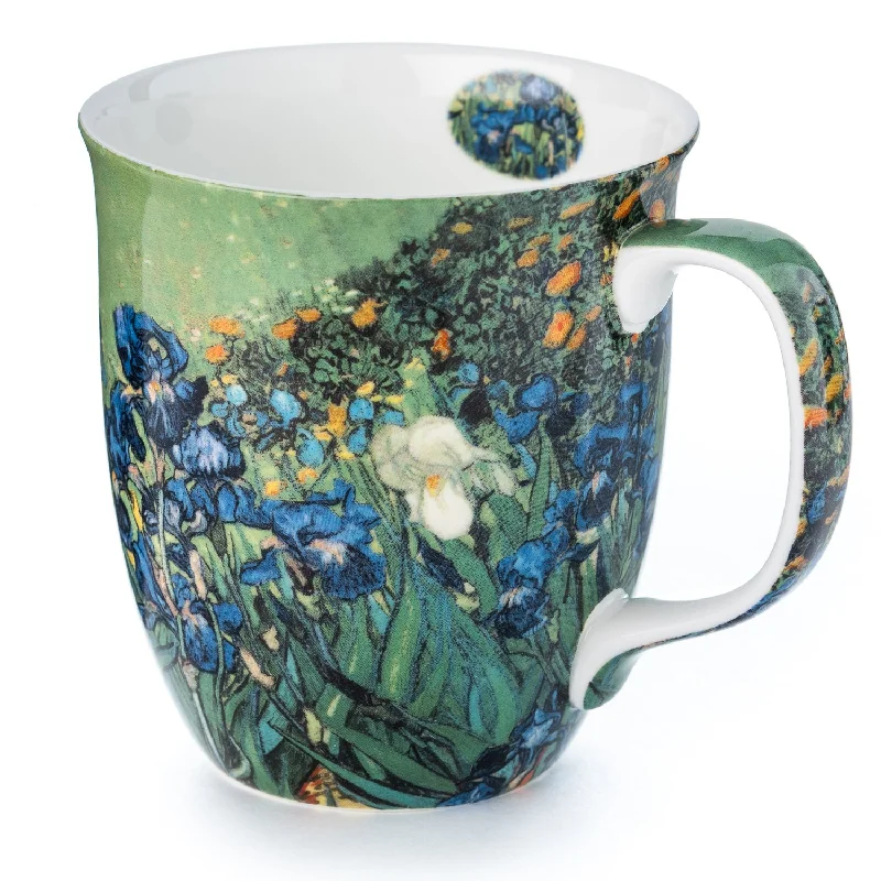 Novelty cat-shaped mugs-Van Gogh Irises Java Mug