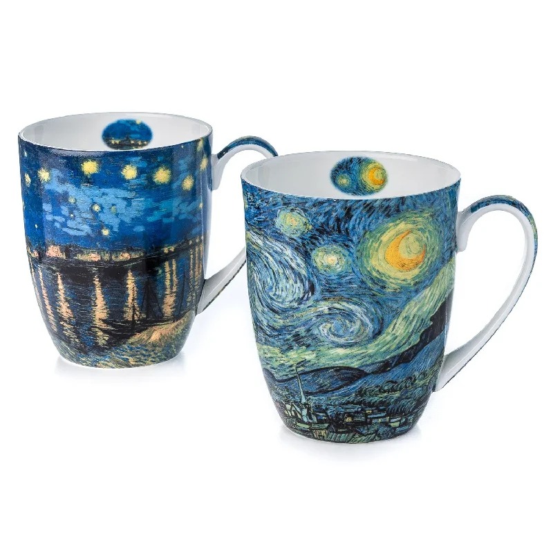 Non-toxic plastic water cups-Van Gogh Starry Nights Mug Pair