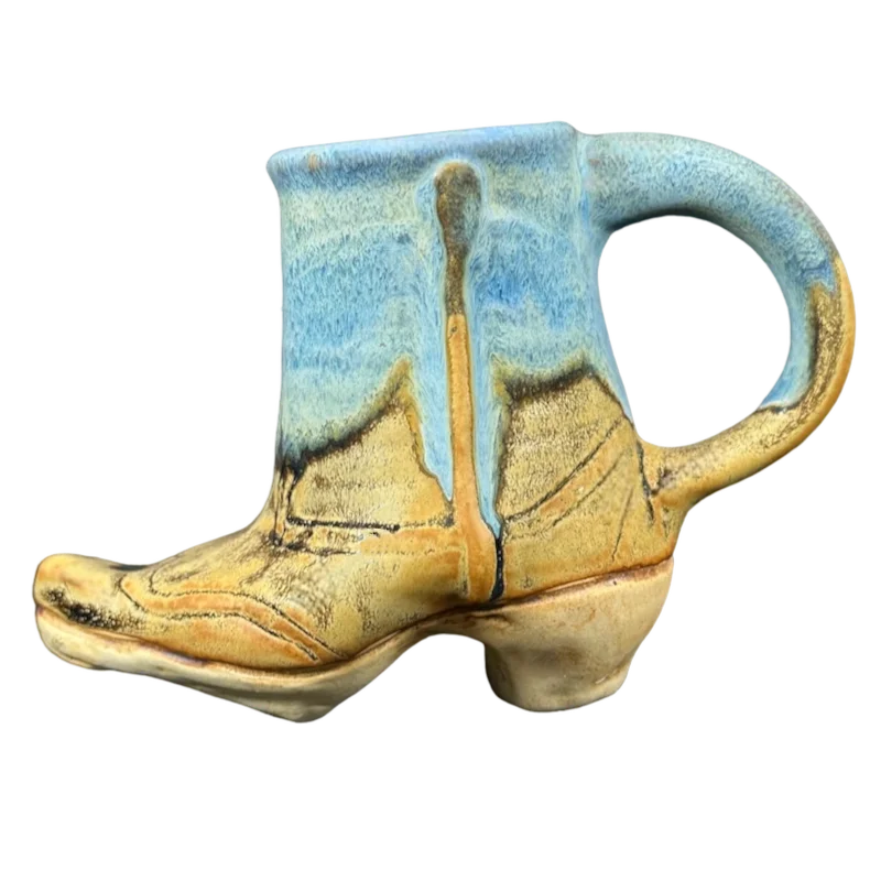 Quirky slogan coffee mugs-Western Boot 3D Figural Mug Feets Of Clay