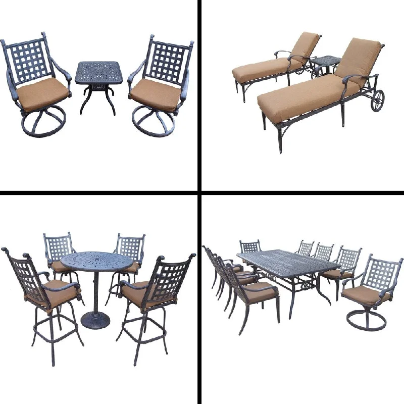 Cute kids’ star mirrors-Sunbrella Cushioned Set with 5 Pc Bar Set, 9 Pc Dining Set, Extendable Table, 3 Pc Chaise Lounge Set and 3 Pc Swivel Rocker Set