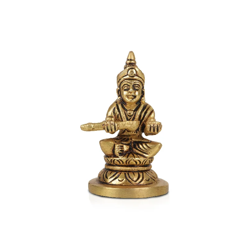 Designer stone table lamps-Annapuran Devi Murti - 3 Inches | Brass Idol/ Annapoorani Statue/ Annapurna Idol for Pooja