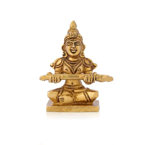 Elegant bronze accent mirrors-Annapuran Devi Murti - 3 x 2.5 Inches | Brass Idol/ Annapoorani Statue/ Annapurna Idol for Pooja