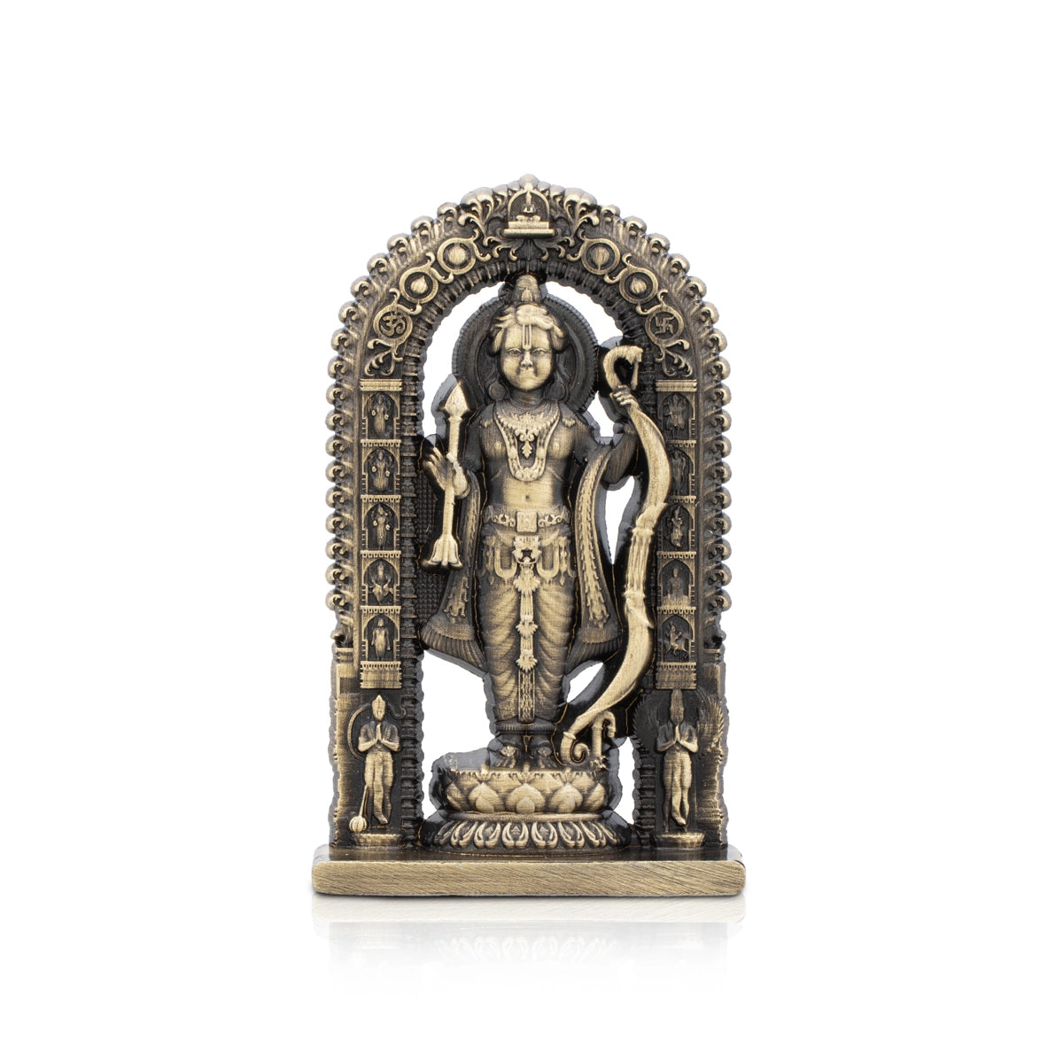 Rustic linen curtains-Ayodhya Rama Idol - 3 x 1.5 Inches | Zinc Statue/ Antique Polish Ayodhya Ramar Statue for Pooja