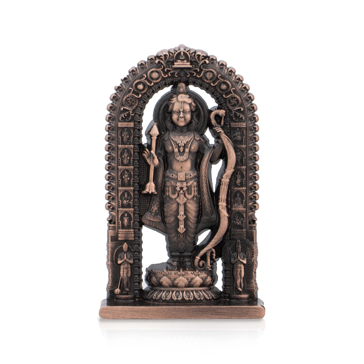 Luxury stone wall clocks-Ayodhya Rama Idol - 3 x 1.5 Inches | Zinc Statue/ Copper Polish Ayodhya Ramar Statue for Pooja