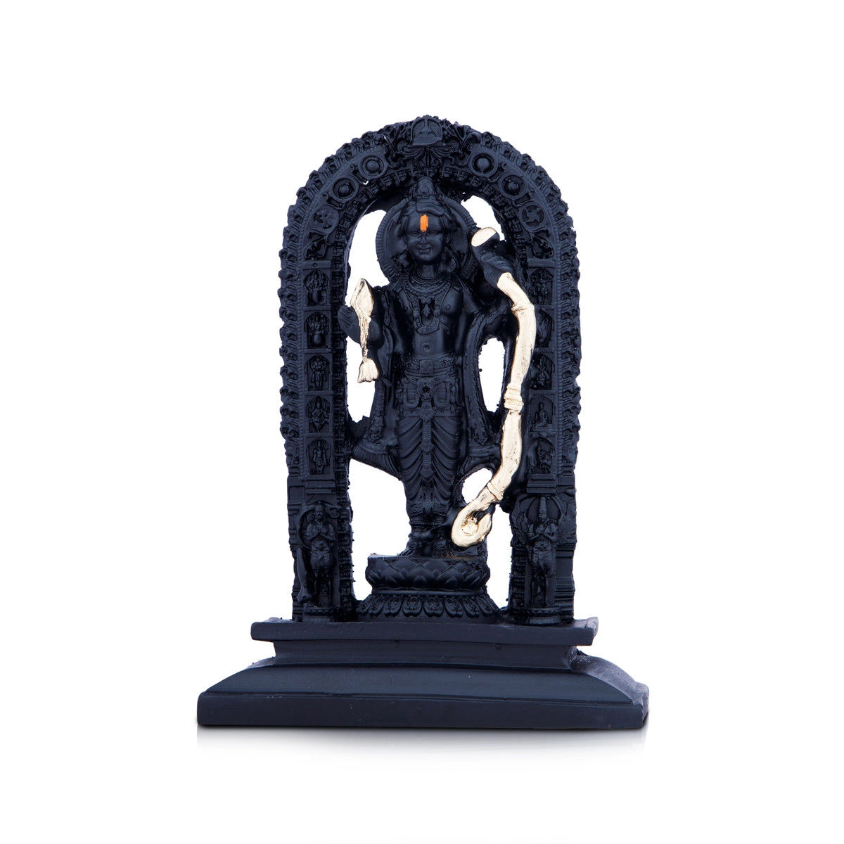 Sleek acrylic accent vases-Ayodhya Rama Idol - 4.5 x 3 Inches | Poly Resin Statue/ Black Ayodhya Ramar Statue for Pooja