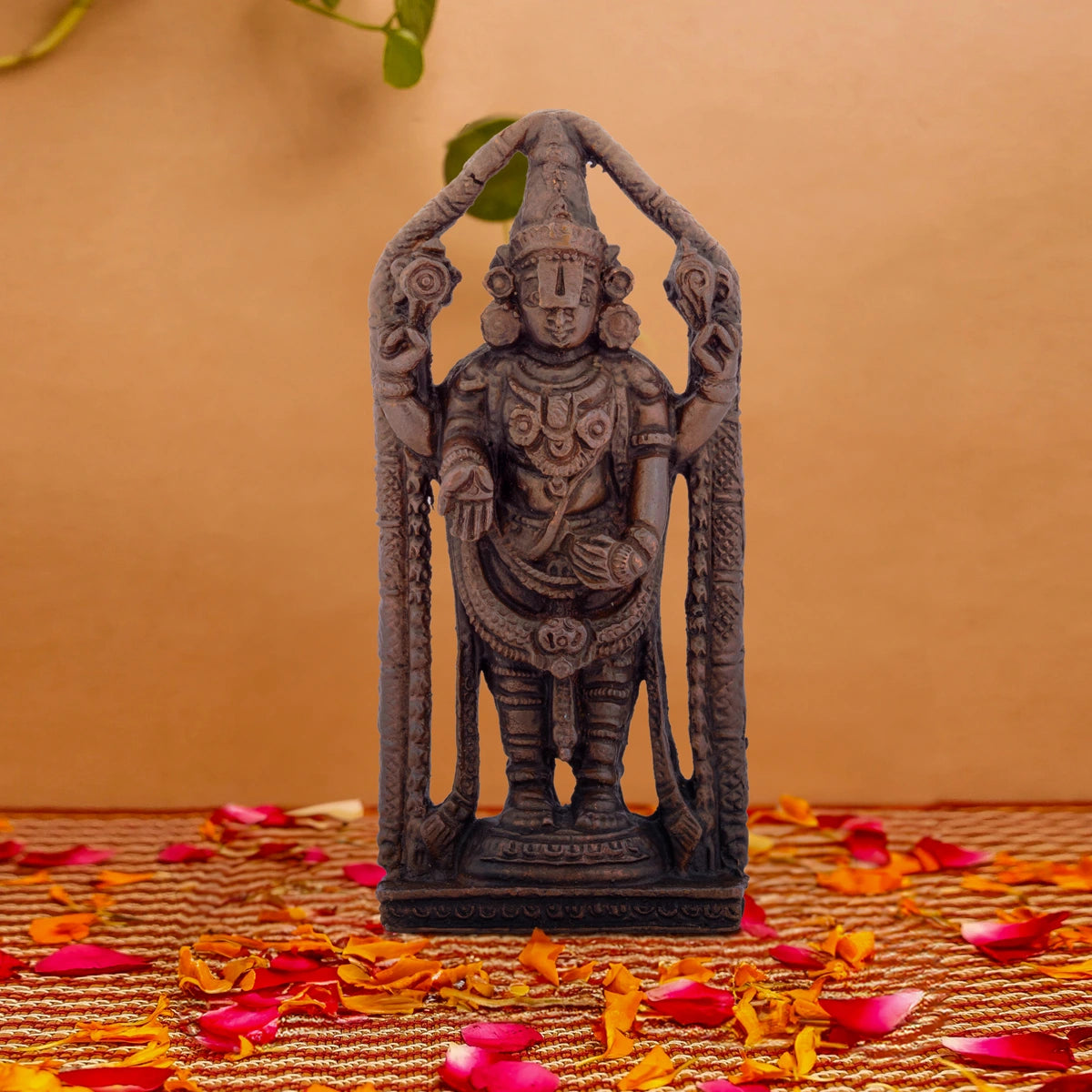 Stylish wooden wall shelves-Balaji Murti - 4 x 1.5 Inches | Copper Idol/ Balaji Idol for Pooja/ 235 Gms Approx