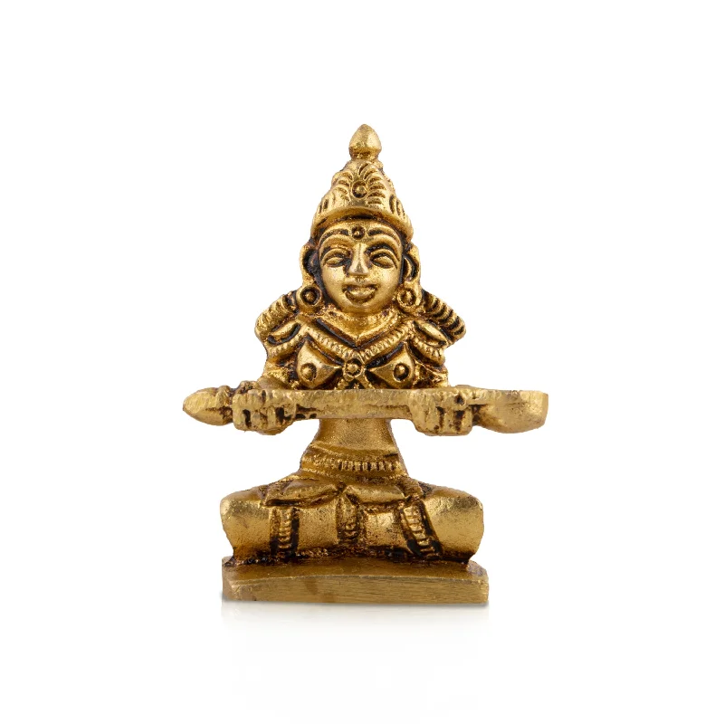 Stylish rattan accent baskets-Brass Annapuran Devi Murti - 2.5 Inches | Brass Idol/ Annapoorani Idol/ Annapurna Idol for Pooja