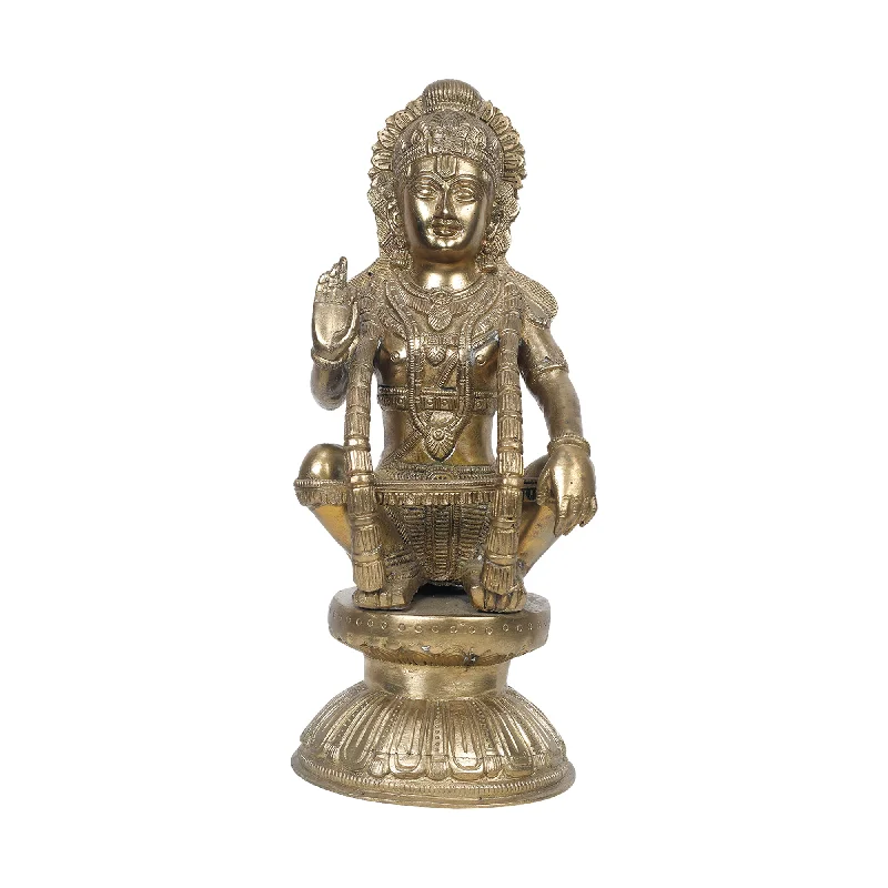 Vintage copper accent lamps-Brass Ayyappa Swamy