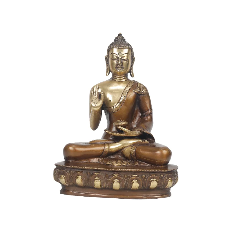 Sleek circular wall clocks-Brass Buddha Idol