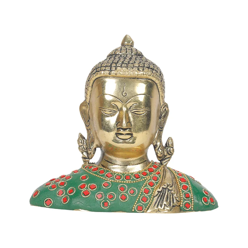 Modern minimalist sculptures-Brass Buddha Stone Work