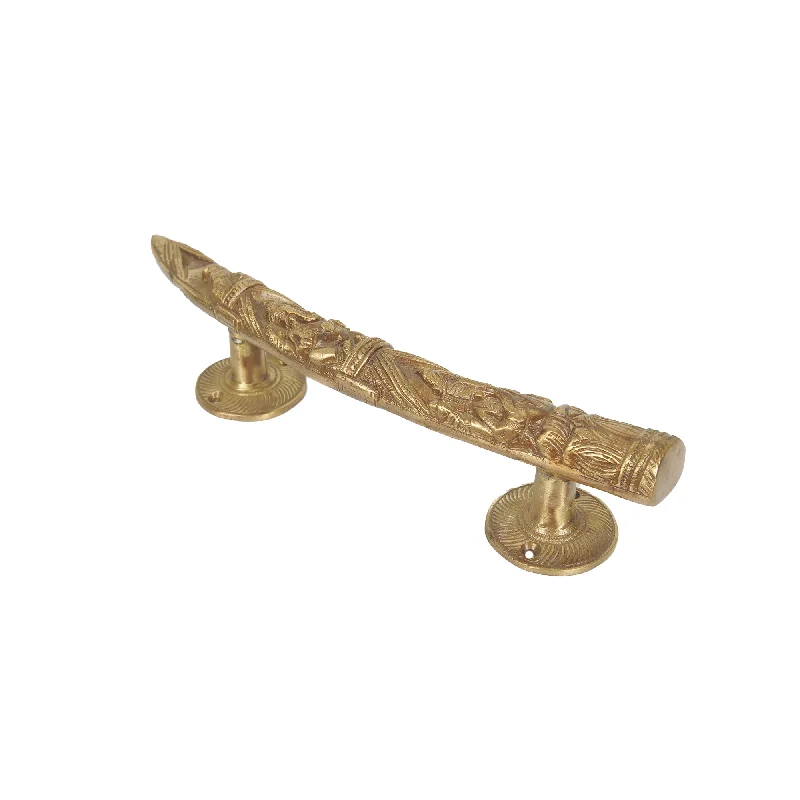 Stylish bamboo wall bins-BRASS ELEPHANT TEETH DOOR HANDLE