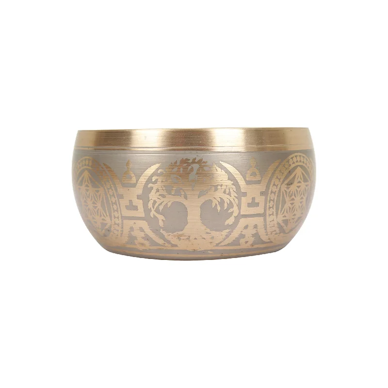 Hand-painted clay planters-Brass Singing Bowl with Stick