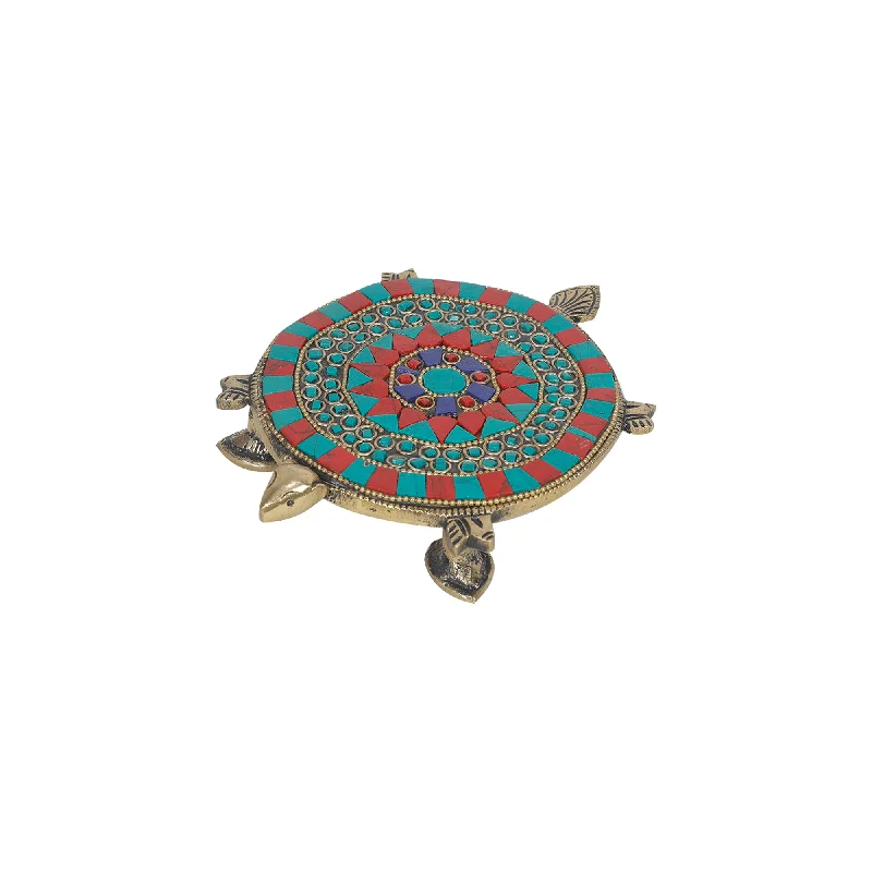 Cute kids’ animal clocks-Brass Tortoise Chowki