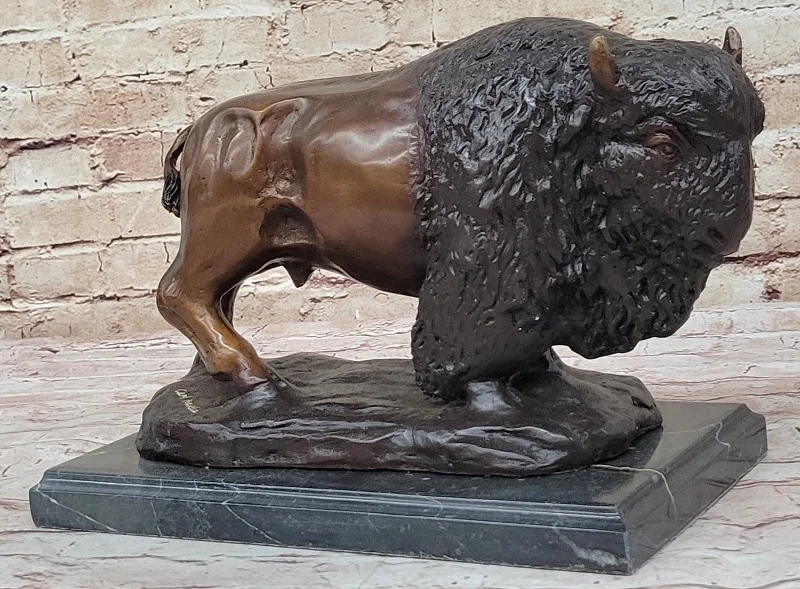 Floral embroidered cushions-Fine Art Bison Boffola Sculpture by Carl Kauba - Genuine Bronze Sale