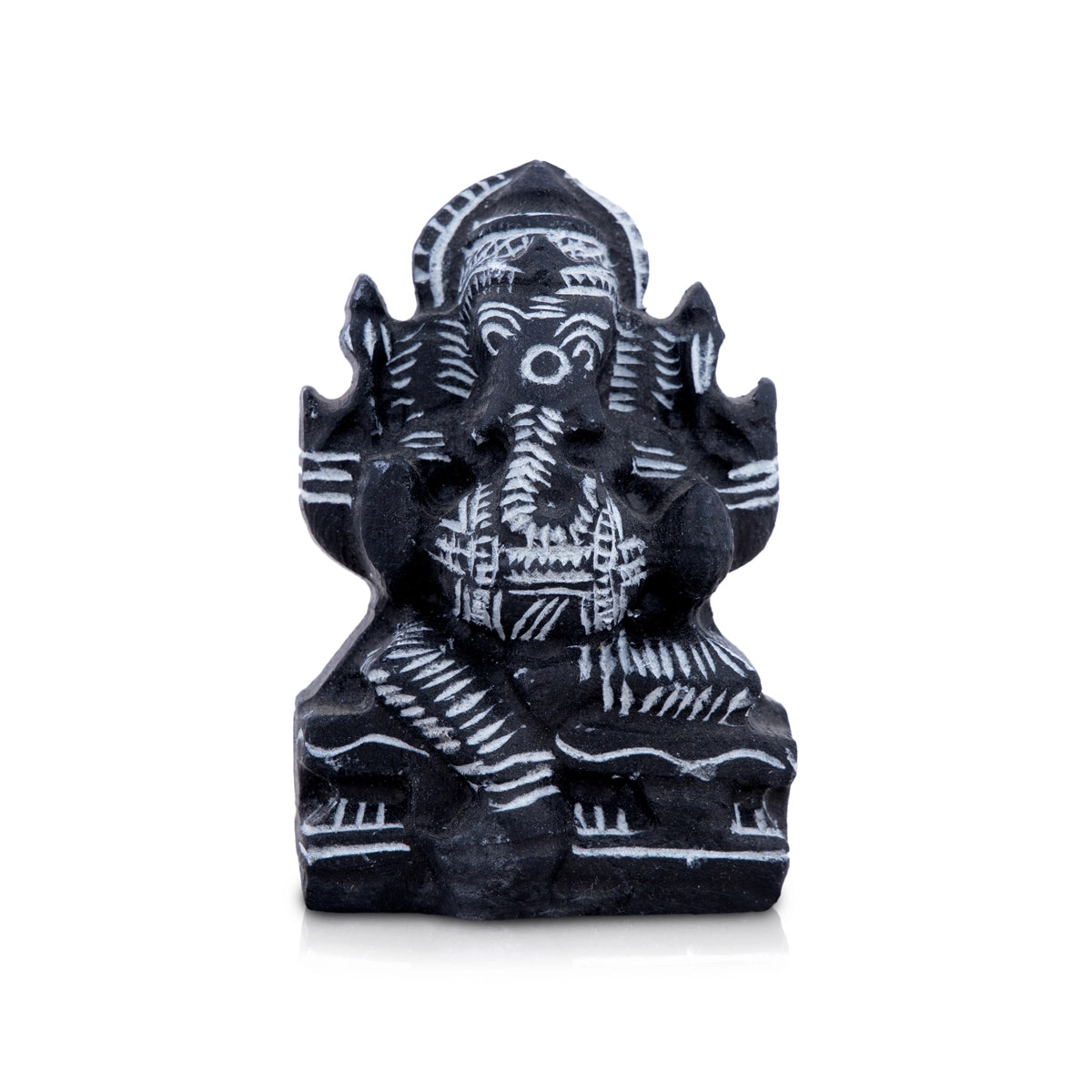 Stylish woven throw rugs-Ganesh Murti - 2.5 x 2 Inches | Soft Stone Ganapati Murti/ Vinayagar Idol for Pooja