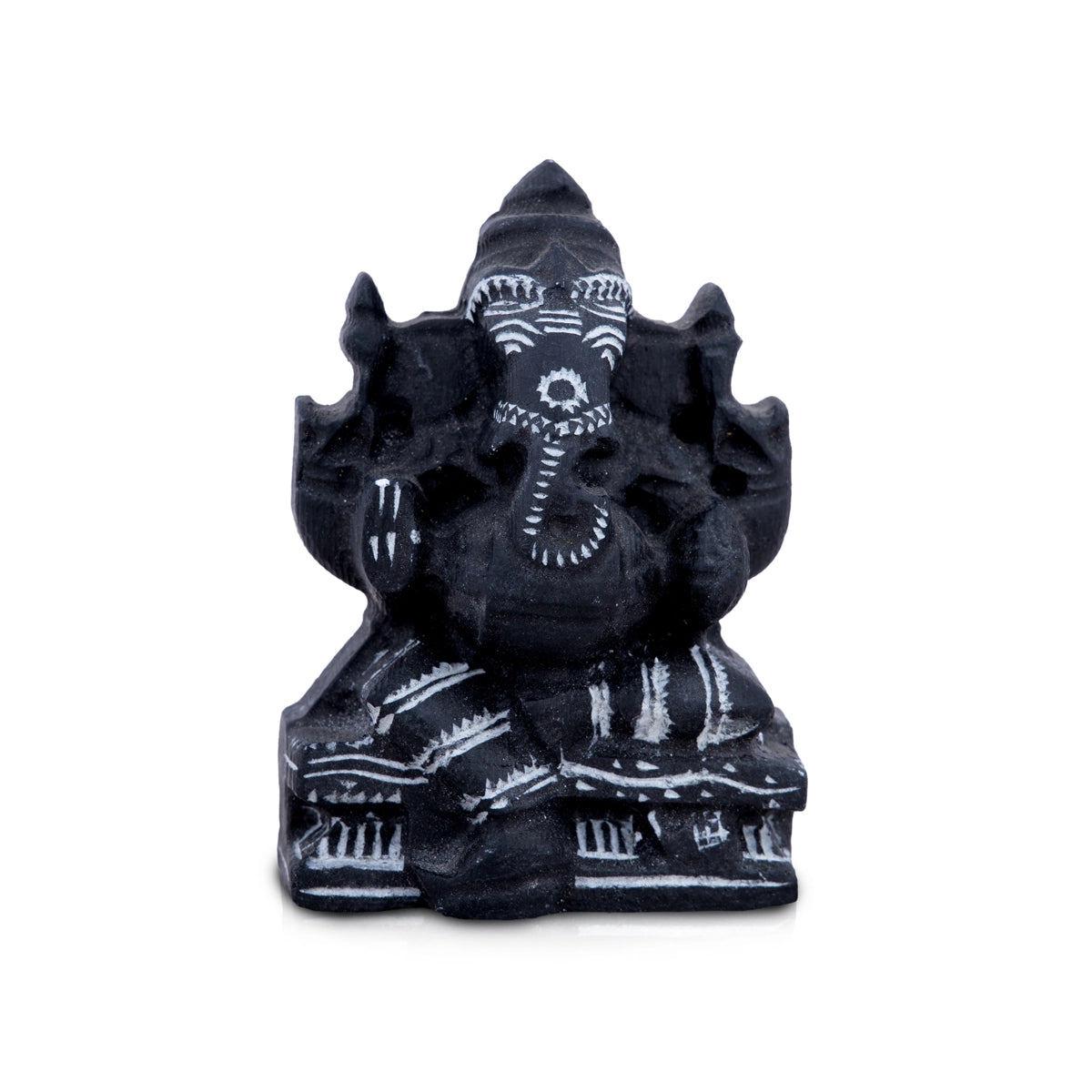 Elegant crystal table statues-Ganesh Murti - 3.5 x 2.5 Inches | Soft Stone Ganapati Murti/ Vinayagar Idol for Pooja