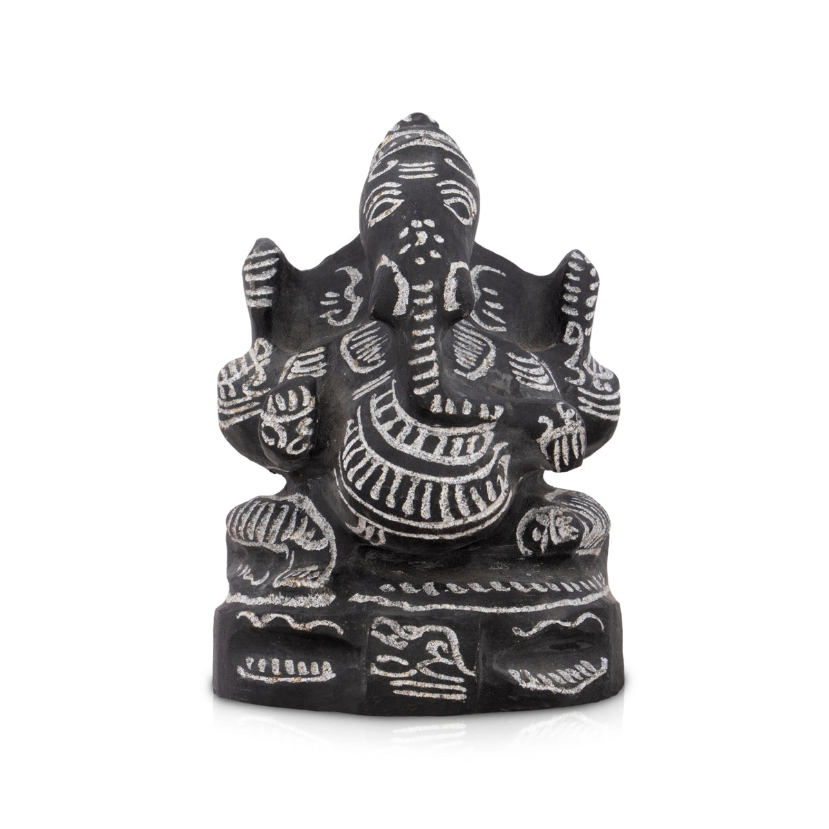 Handmade pottery plant pots-Ganesh Murti - 4 x 2.75 Inches | Black Stone Vinayagar Idol/ Ganpati Murti for Pooja