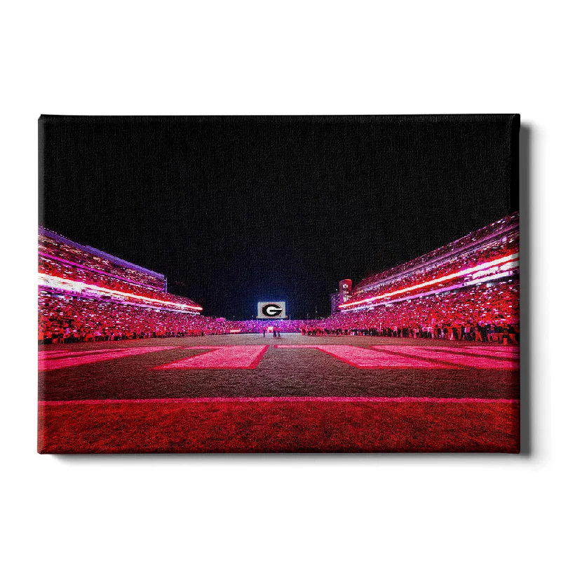 Sleek metal wall sculptures-Georgia Bulldogs - Sanford Red Lights End Zone