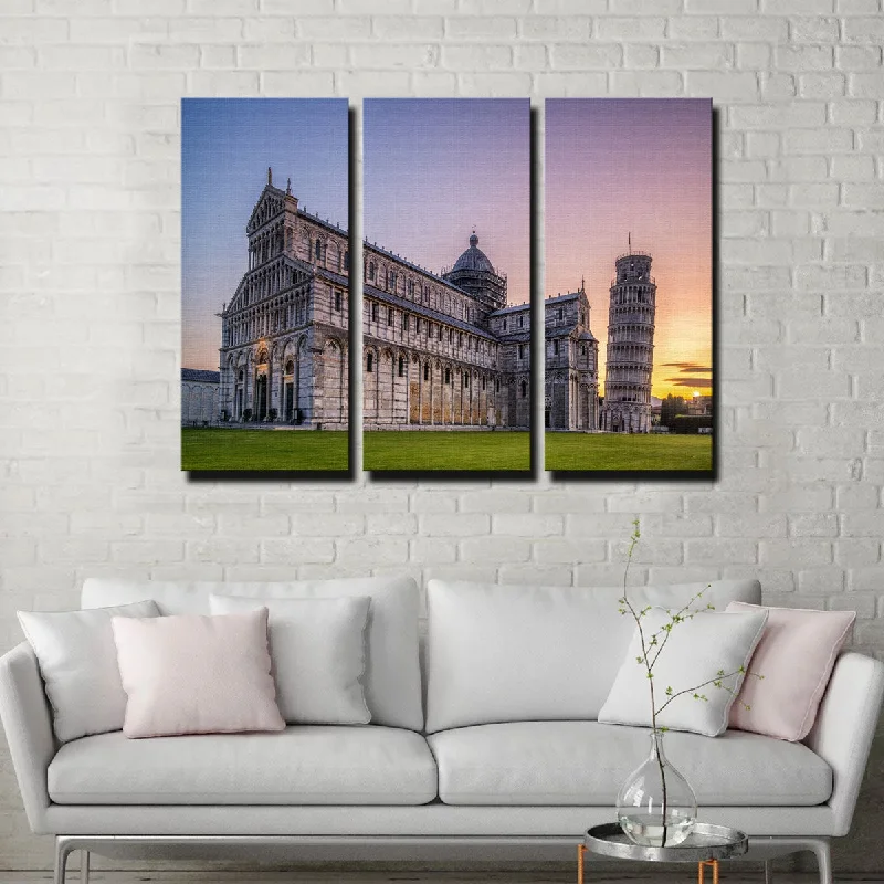 Modern circular wall mirrors-Leaning Tower of Pisa Canvas Set