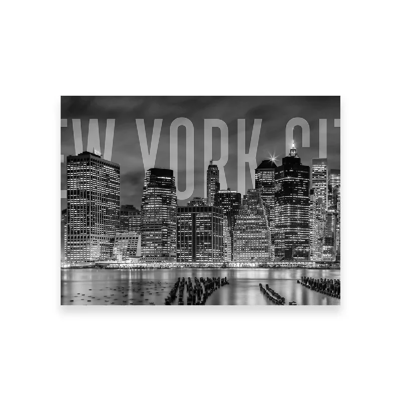 Cute kids’ animal clocks-New York City Skyline - Monochrome