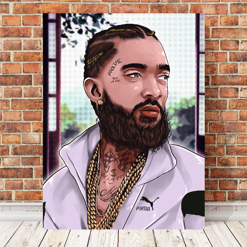 Sleek stainless wall decor-Nipsey Hussle