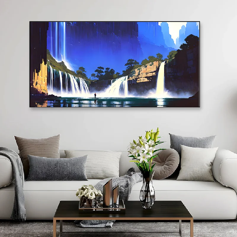 Designer crystal candle lanterns-Roar of the Waterfall Canvas Painting