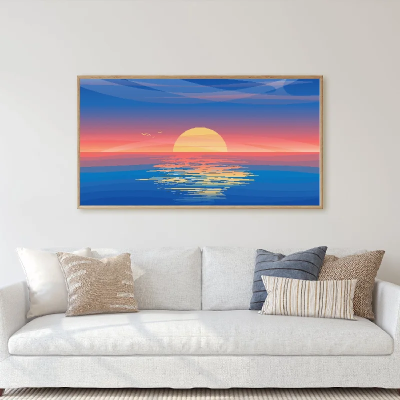 Cozy fleece wall tapestries-Sunset Reverie Canvas Wall Painting