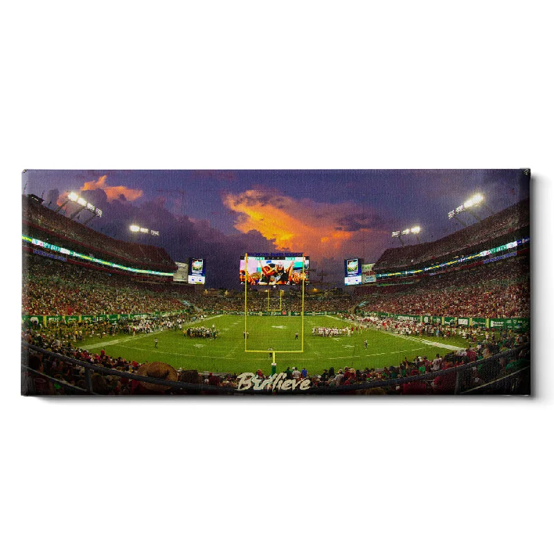 Handmade wooden photo frames-USF Bulls - Bullieve Sunset Panoramic