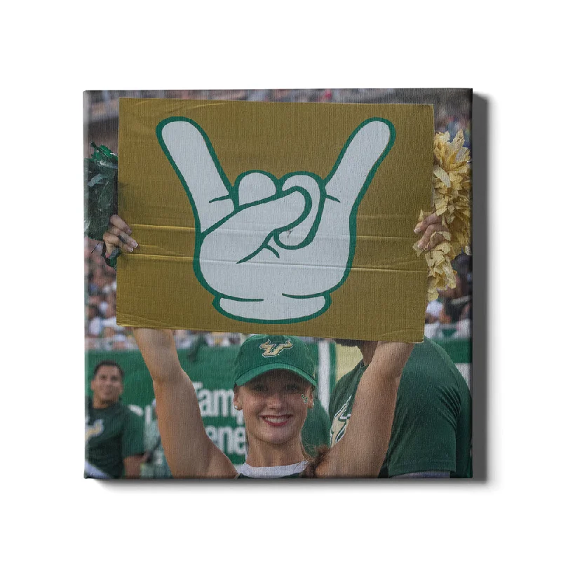 Hand-painted clay planters-USF Bulls - Horns Up