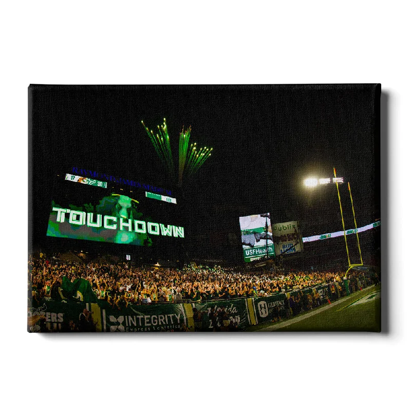 Stylish wooden wall shelves-USF Bulls - Touchdown Bulls