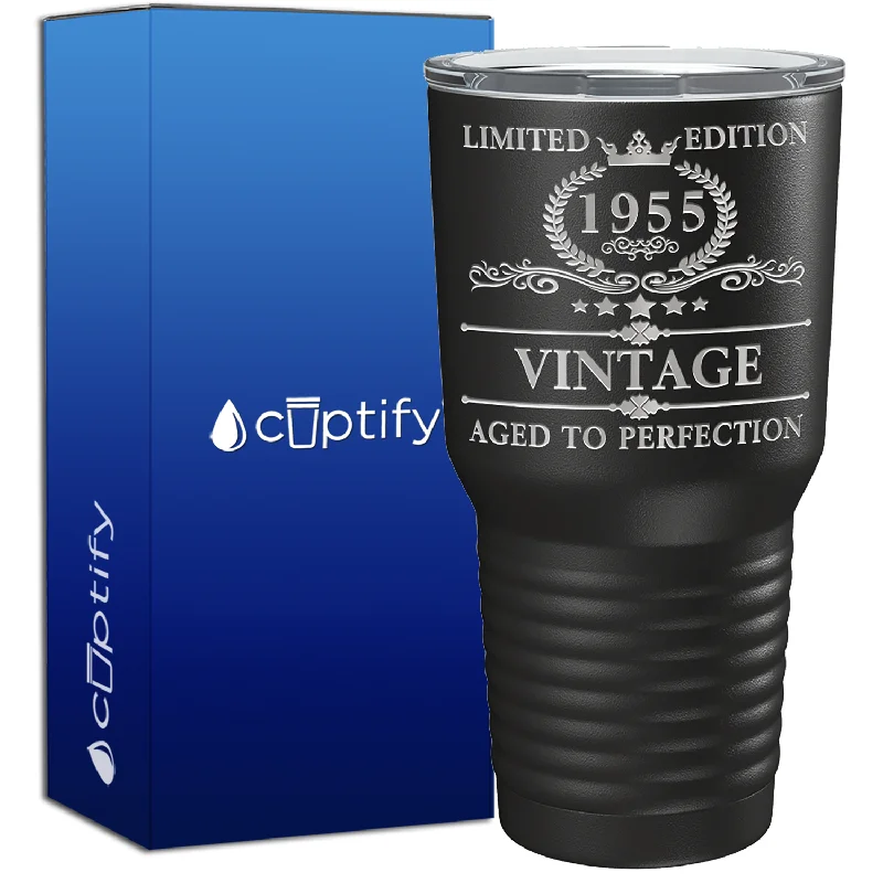 Lightweight silicone camping mugs-1955 Limited Edition Aged to Perfection 69th Birthday 69 Years Old 30oz Vintage Tumbler