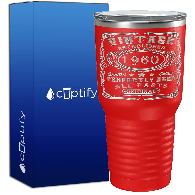 Stackable acrylic drinking cups-1960 Vintage Perfectly Aged 64th Birthday 64 Years Old 30oz Vintage Tumbler