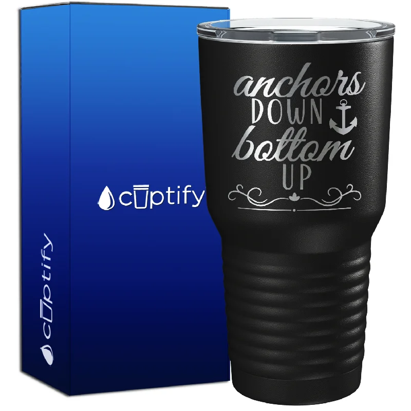 Shatterproof acrylic wine cups-Anchors Down Bottoms Up 30oz Anchor Tumbler