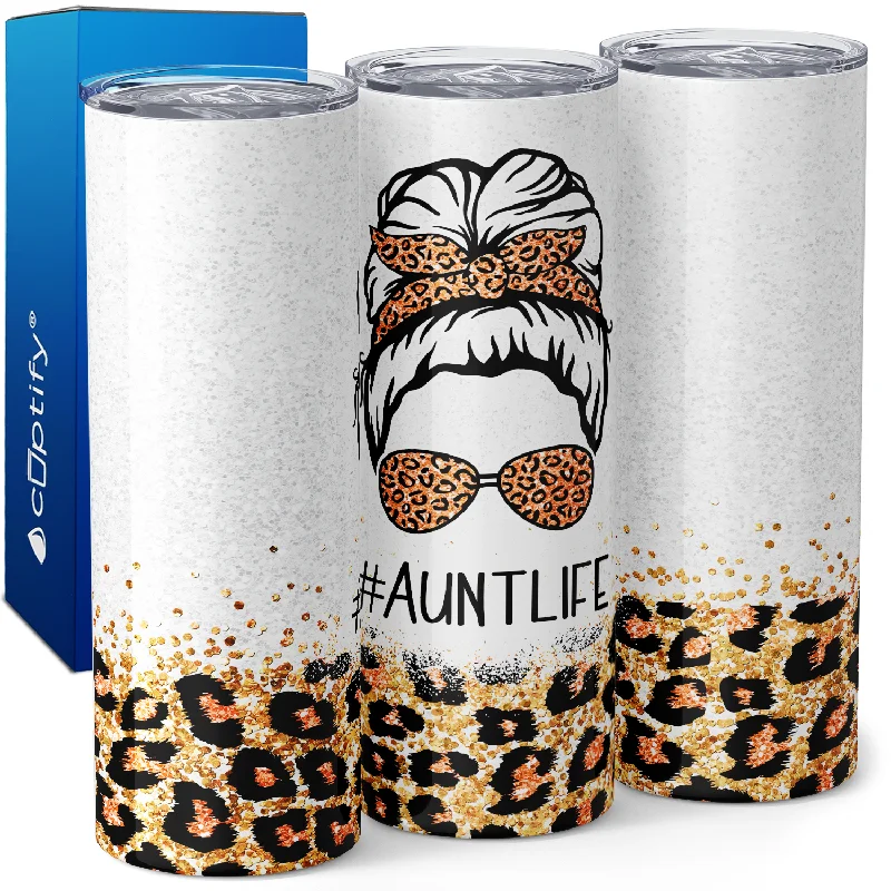 Heat-sensitive color mugs-AuntLife Leopard Print 20oz Skinny Tumbler