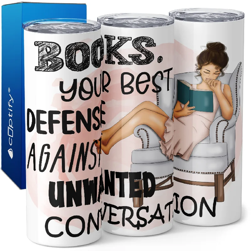 Festive Easter-themed mugs-Books, Your Best Defense 20oz Skinny Tumbler