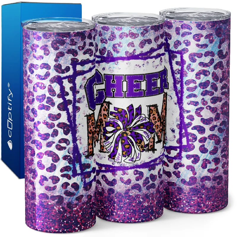 Thermal stainless steel mugs-Cheerleader Gold Pink Rainbow 20oz Skinny Tumbler