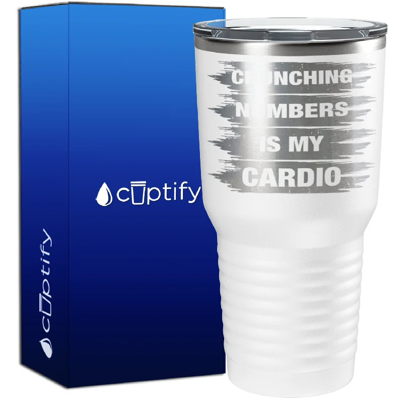 Glossy black ceramic tumblers-Crunching Numbers is my Cardio Grunge 30oz Accountant Tumbler