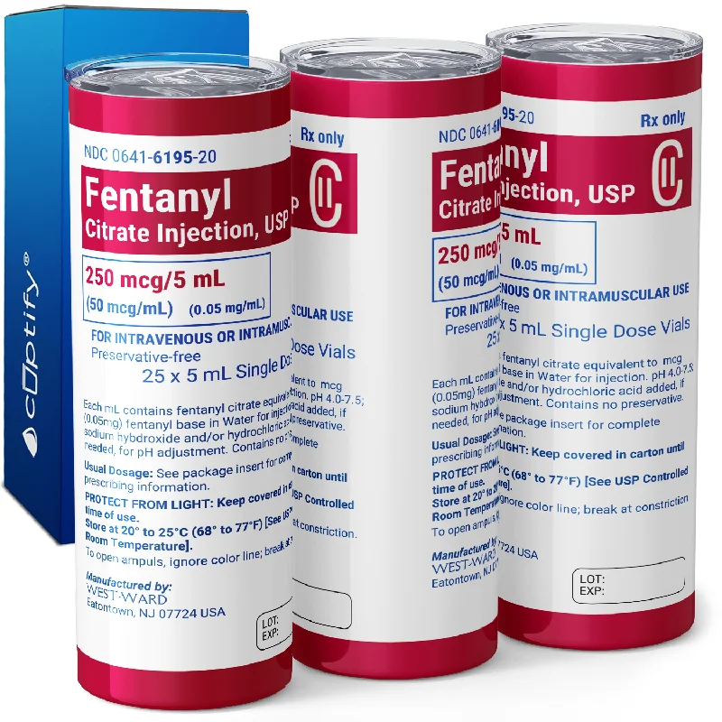 Stylish silver drinking mugs-Fentanyl Citrate Injection 20oz Skinny Tumbler