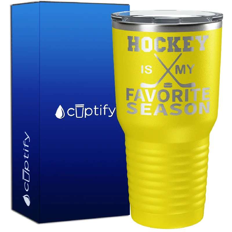 Durable enamel travel cups-Hockey is My Favorite Person 30oz Hockey Tumbler